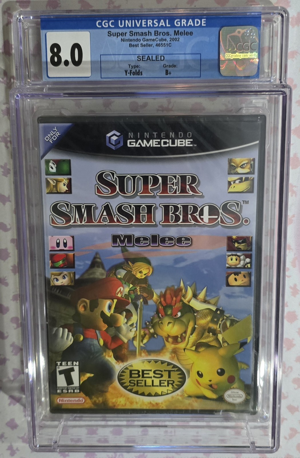 Super Smash Bros Melee Nintendo GameCube New Sealed CGC GRADED 8.0 B+
