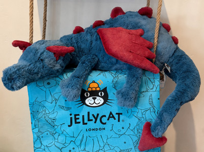 AUTHENTIC NWT Jellycat HUGE Dexter dragon 26  NEW ~ W/ DUST BAG ~ FAST SHIP