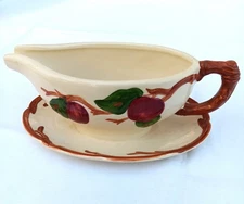 Vintage USA Franciscan Apple Gravy Boat with Attached Underplate