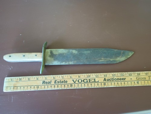 REPRODUCTION HANDMADE BOWIE KNIFE. EDUCATIONAL PURPOSES ONLY. 16" long.