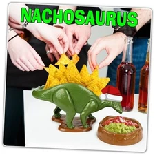  Original Nachosaurus Snack and Dip Set, Dinosaur Nacho Holder 