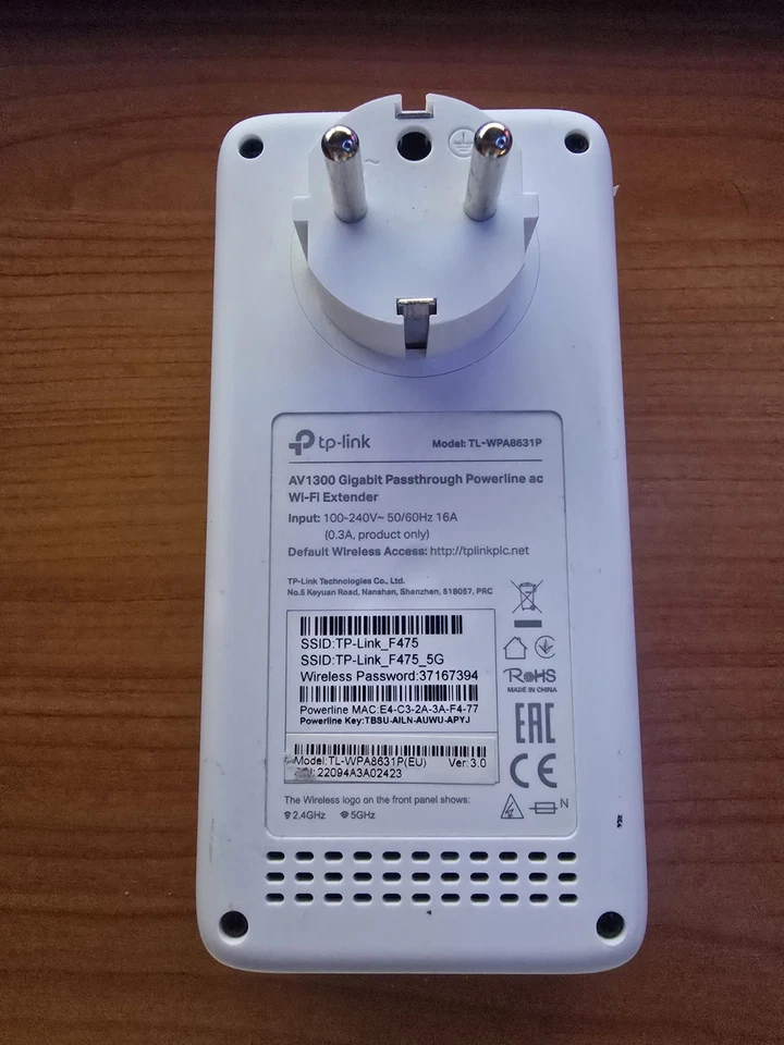 TP-LINK AV1300 Gigabit WLAN Extender - Weiß Powerline TL-WPA8631P - Bild 2 von 2