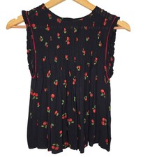 Farm Rio Womens Tipanga Cherry Print Pleated ...