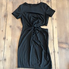 Shein Black Cut Out Body Con Short Sleeve Sexy Dress Size Medium