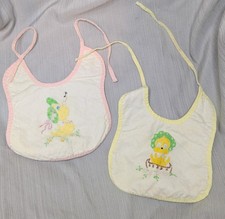 Vintage Baby Bibs Animal Theme NO Stains Lot of 2 One Size Fits Most