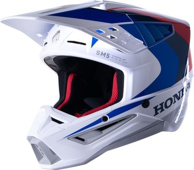 Alpinestars Adult S-M5 Honda Helmet White/Blue/Red Lg | eBay