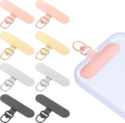 8 Pack Metal Phone Tether Tab 360° Rotating Cell Phone Lanyard Patch Stainless S