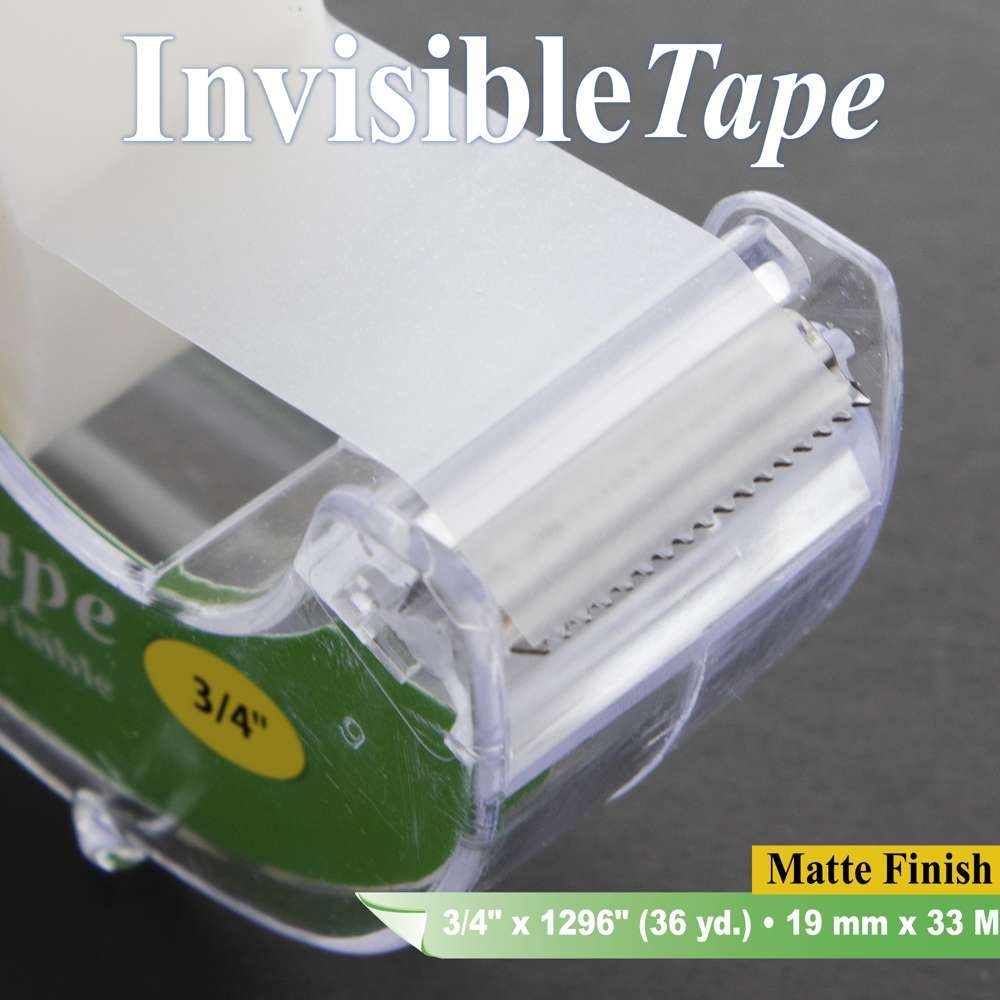 BAZIC 3/4" x 1296" Invisible Tape w/ Dispenser, pack of 24