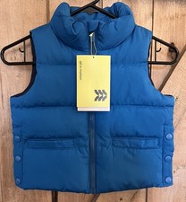 All in Motion Unisex Kid  s XS 4/5 Outdoor Hiking Puffer Vest Blue Zip Up NWT