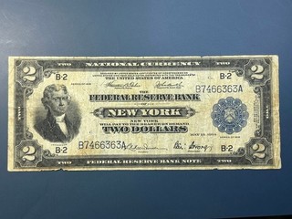 US America $2 Dollar Battleship 1918 Banknote Paper Money Very Rare Note