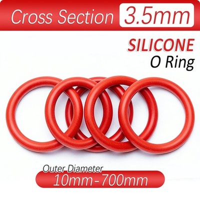 3.5mm Cross Section Silicone Rubber Sealing Ring O-Rings 10mm - 700mm ID O Ring