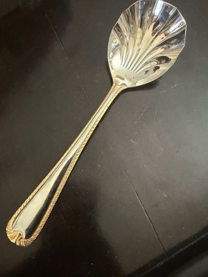 Claridge Gold by Retroneu Stainless Solid Serving 8 3/4 Spoon, Glossy Gold Acct