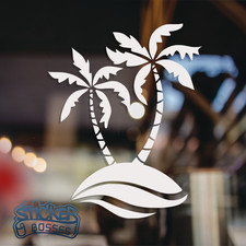 Palm Tree Tropical Island Vinyl Decal Sticker Car Beach Summer
