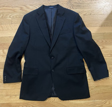 Stafford Black Classic Fit Travel Stretch 2-Button Blazer Jacket L Regular