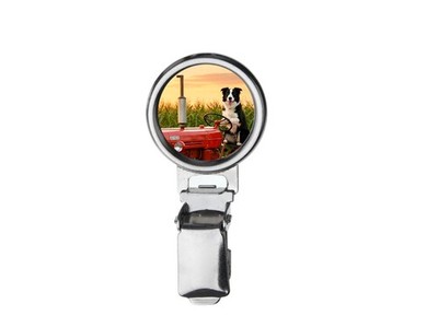 nai41 Border Collie Traktor Kuppel Hund Show Ring Clip & Karte Event Ausweis Halter