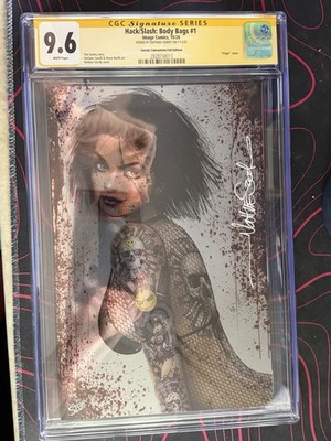 HACK SLASH BODY BAGS 1 NATHAN SZERDY EXCLUSIVE BLOODY FOIL  MEGCON CGC SS 9.6