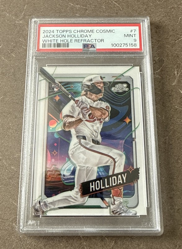 2024 Topps Chrome Cosmic Jackson Holliday Rookie White Hole Refractor #7 PSA 9