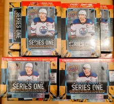 10x 2023-24 Upper Deck Series 1 Hockey Mega Box 6 Packs Per Box Sealed Bedard SP