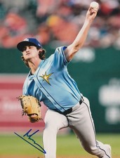 MASON MONTGOMERY TAMPA RAYS  ACTION SIGNED 8x10
