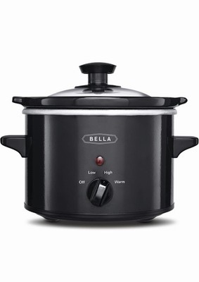 Bella 1.5 Qt Slow Cooker, 3 Settings, Dishwasher Safe, Cool-Touch Handles
