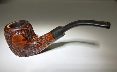 Vintage Italian Briar Tobacco Pipe Stamped Meerschaum Lined Rusticated Bent Esta