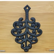 Footed (3) Cast Iron Trivet Tree of Life 4”X3” Functional or Decorative nobrand