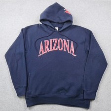 Vintage 90s Arizona Wildcats Hoodie Mens L Large Navy Blue Made in USA