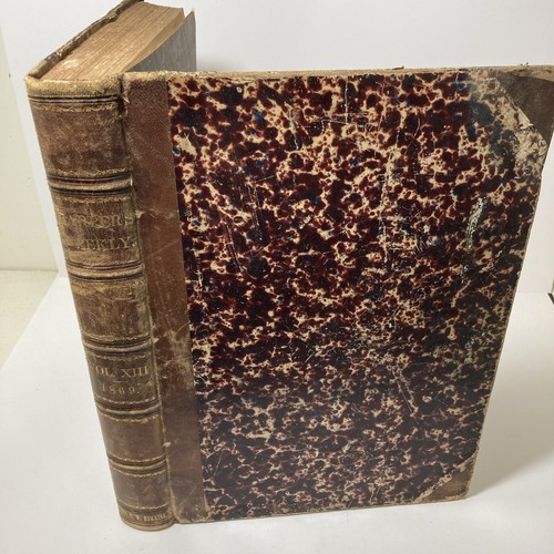 RARE Vintage 1869 Harper's Weekly Bound Book Volume XIII Solid Binding - Picture 1 of 11