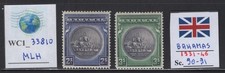 WC1_33810 BRITISH COL.:BAHAMAS. 1931-46 SEAL OF BAHAMAS set. Sc.90-91. MLH