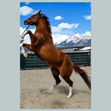 #1292 Horse on Hind Legs 8x10 Glossy Photo - Fast-Secure Shipping