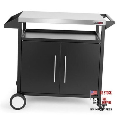 Grill Table Outdoor Kitchen Cabinet, Moveable Outdoor Prep Table & Bar for