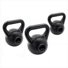 Barbell 30lb Vinyl Kettlebell Set 5, 10, 15 lbs , Black delivery fast