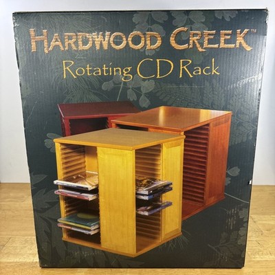 VTG Hardwood Creek Wooden Oak 72 Rotating CD Rack Spinner Countertop - Sealed