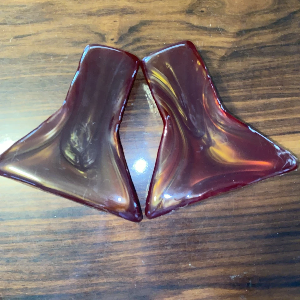 复古 BLENKO TEEPEE 书本-橘子或琥珀玻璃 — 第 3/4 张图片