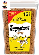 Classic Crunchy and Soft Cat Treats Tasty Chicken Flavor, 16 Oz. Tub