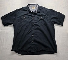 Wrangler Authentics Mens Lightweight Button Up Size XL Black 100 Cotton Durable