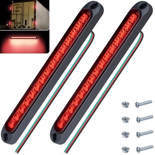 LED Anhänger Bremslichtleiste, 10 Zoll 15 rote LED Licht Montageleiste, 2 Stück - Bild 2 von 8