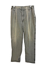 VTG LL Bean Pathfinder Flannel Lined Pants Mens 36x32 Gray Pleated Made in USA