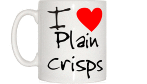 I Love Heart Plain Crisps Mug