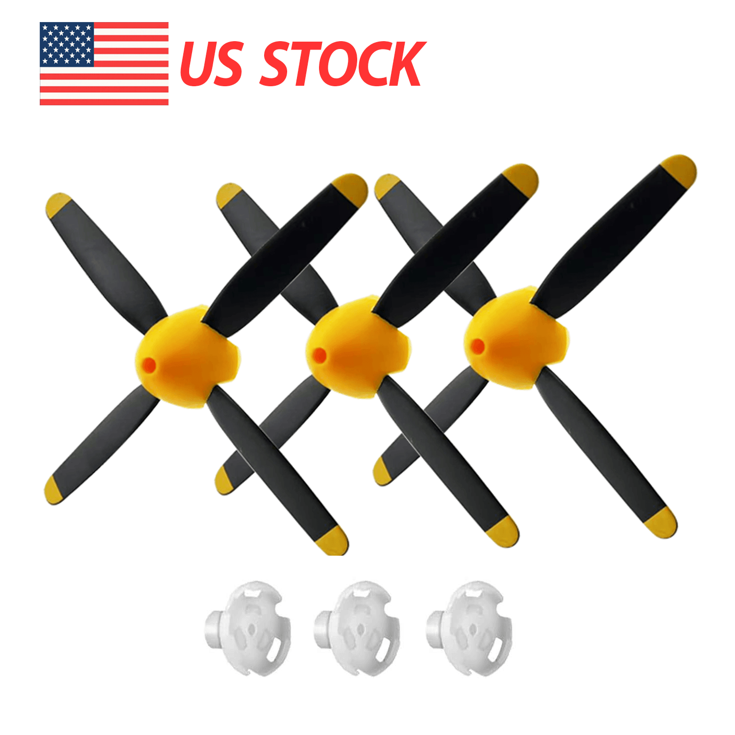 3pcs 4-Blade Propeller, Compatible with Volantexrc Brushless  P-51D  RC Plane
