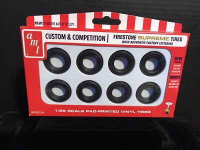 AMT PPO27/24 CUSTOM & COMPETITION FIRESTONE SUPREME TIRES-NIB-1/25 SCALE