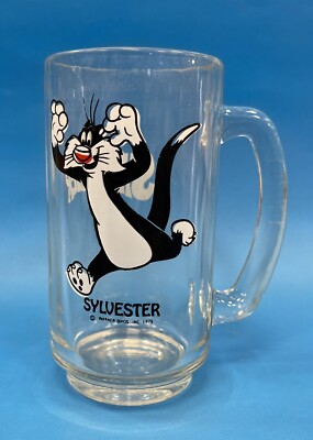 Vintage 1975 Warner Bros. Sylvester the Cat 12oz Glass Mug