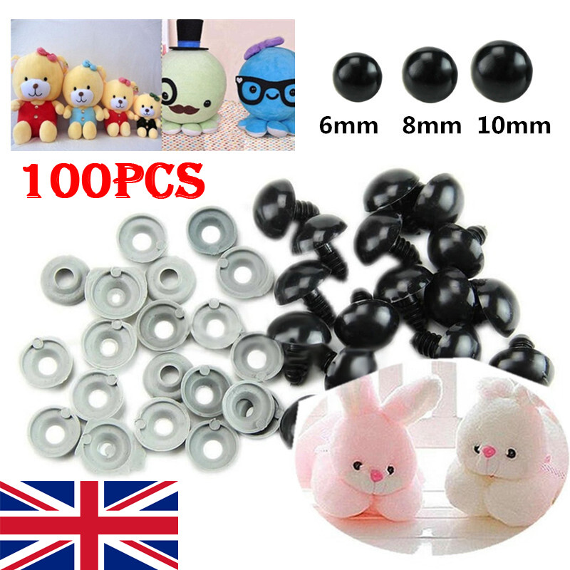 100x Plastic Safety DIY Eyes Soft Toys Teddy Bear Doll Animal Making Craft Screw eBay