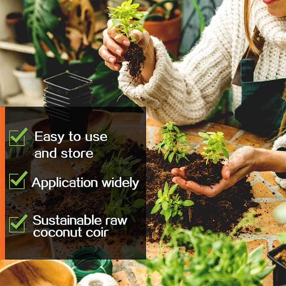 2/3/4/8 paquetes 650G fibra de coco fibra de coco plantas de jardín medios de suelo para cultivo Foto 3 de 4