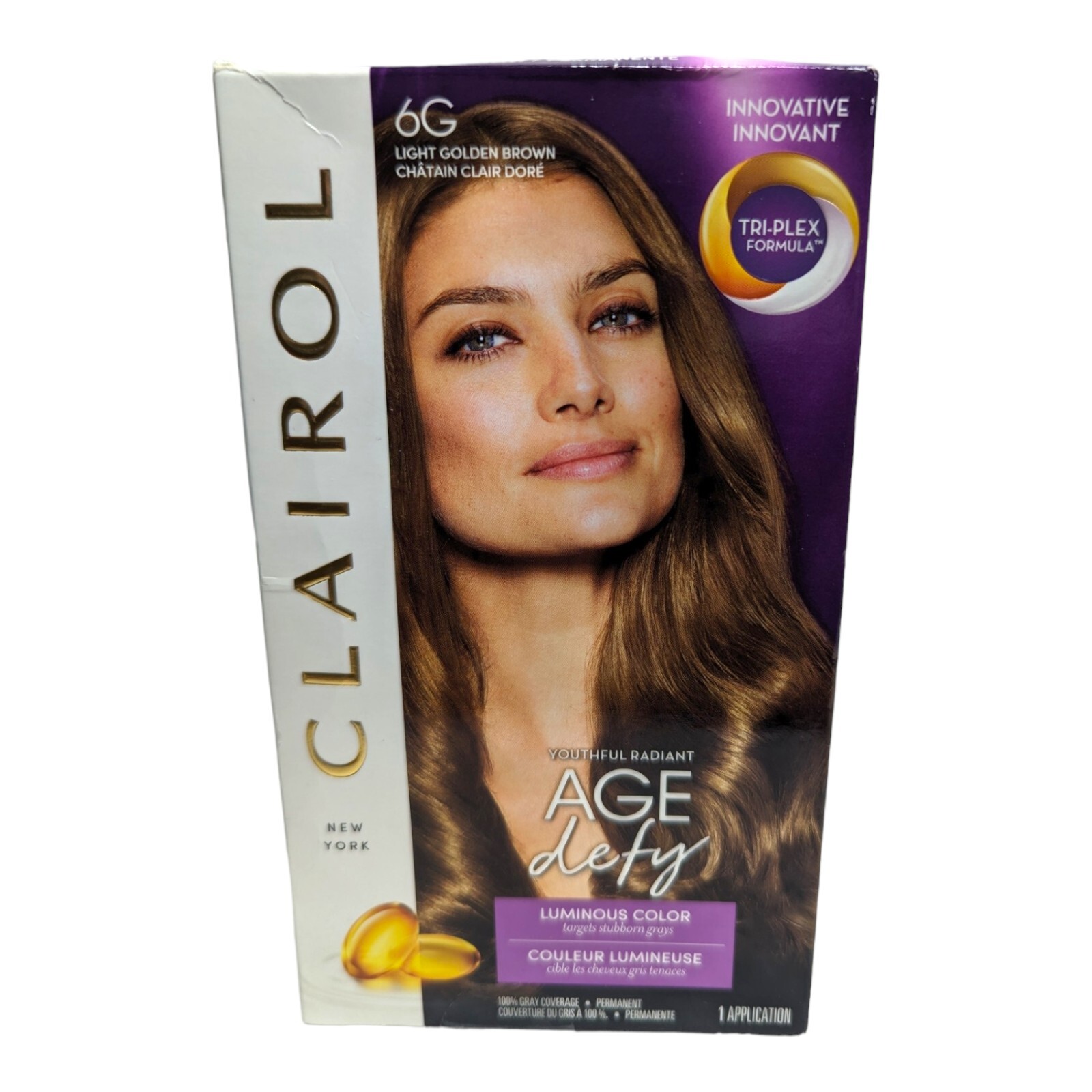 2 Clairol Age Defy Permanent Hair Dye 6G Light Golden Brown Hair Color