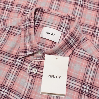 No Nationality NWT NN. 07 Casual Button Down Shirt Size L in Pink/Multi Plaid
