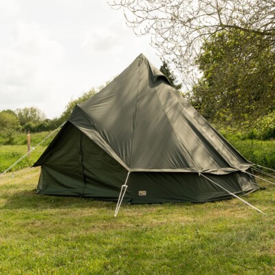 4M Bell Tent Lite - Olive Green -14.2KG with Zipped in Groundsheet
