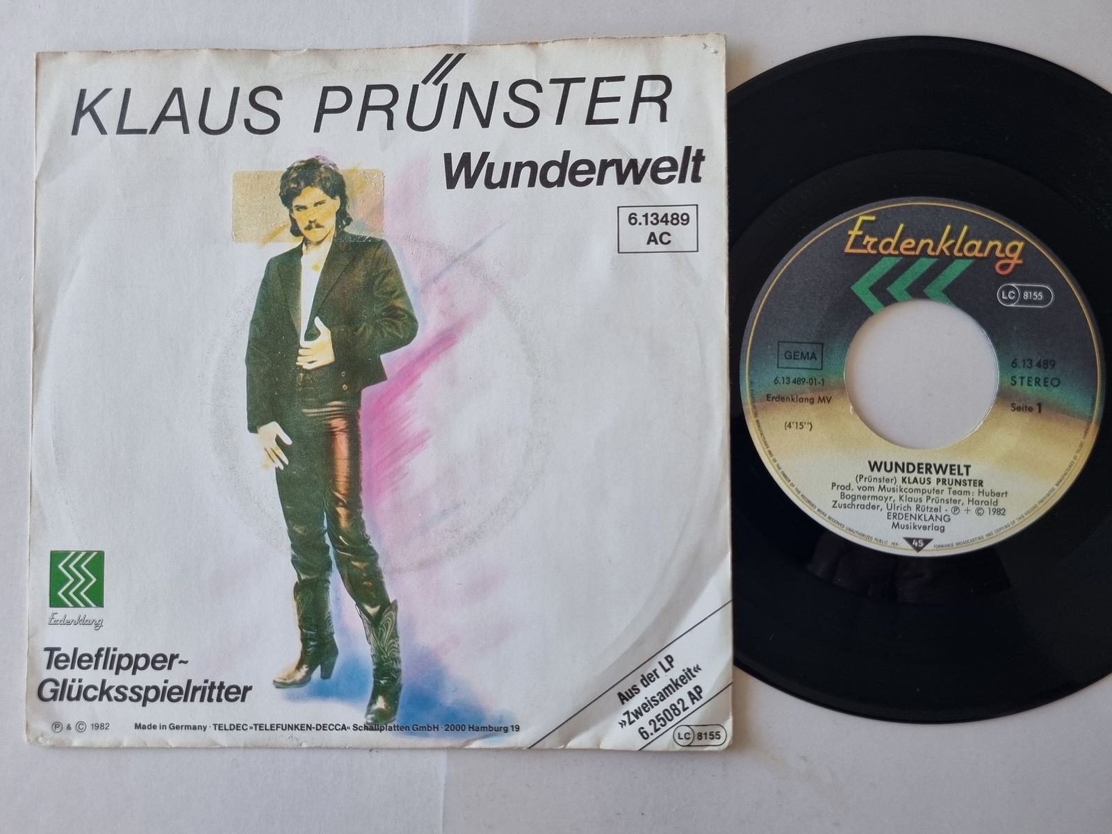 Klaus Prünster - Wunderwelt /Teleflipper-Glücksspielritter 7'' Vinyl Promo-Cover