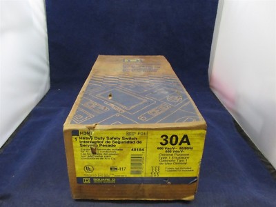 Square D  H361 F01   Safety Switch  30 Amps new
