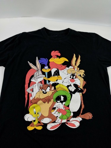 Looney Tunes Black T Shirt Men Size XL 